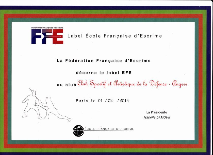 Label Ecole Française d'Escrime